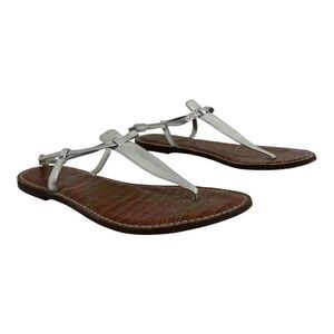 Sam Edelman Womens Size 10 Silver Gigi Thong Flat Sandals